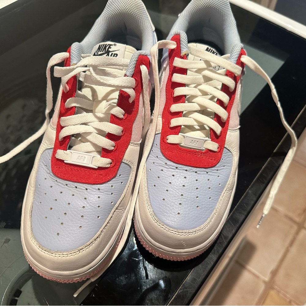 Nike Kids Red and White Air Sneakers